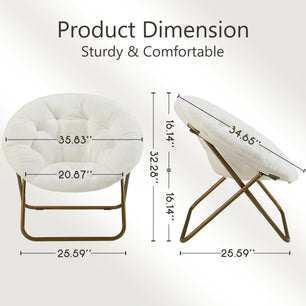 Comfortable Disc Chair – Stylish Faux Fur Seating for Bedroom & Living Room