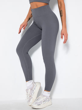 2-Pack Women's Seamless Ribbed Leggings – High-Waisted Slimming Yoga Pants for Fitness & Everyday Wear