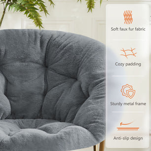 Comfortable Disc Chair – Stylish Faux Fur Seating for Bedroom & Living Room