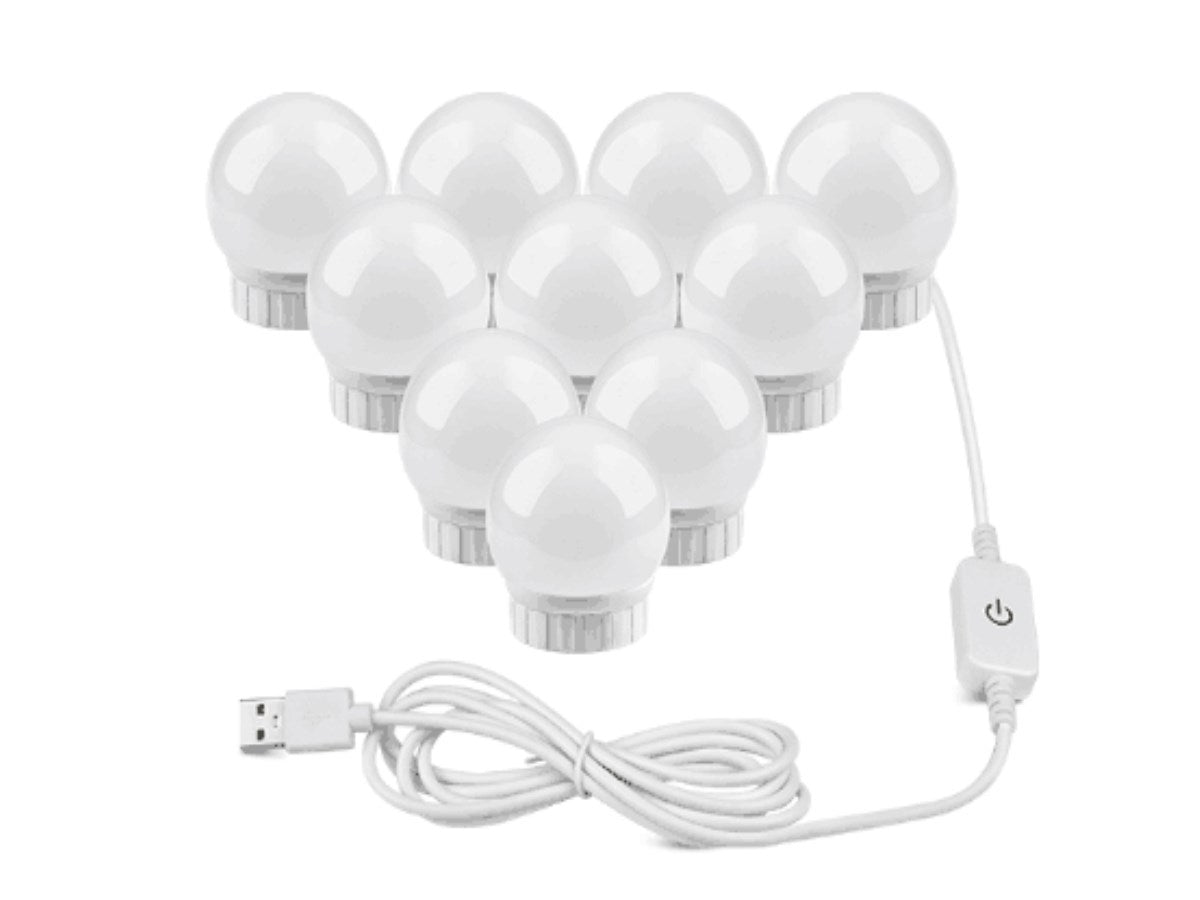 USB LED Vanity Mirror Light Bulbs with Touch Dimmer – Adjustable Brightness & Easy Installation for Makeup & Dressing Table