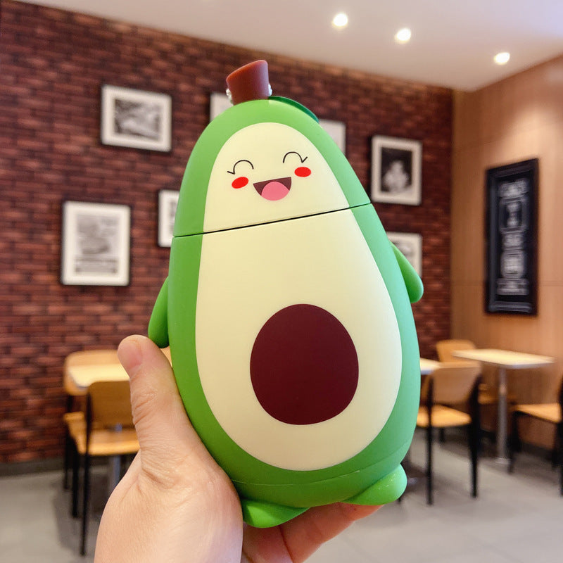 Cute Cartoon Avocado Glass Double Layer