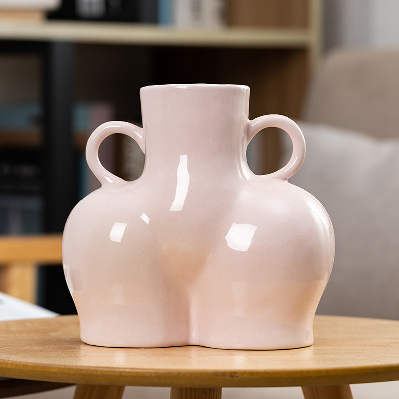 Modern Human Body Art Ceramic Vase – Unique Decorative Accent for Any Space