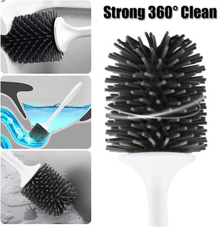 Simple Silicone Toilet Cleaning Brush Set – Durable Home Bathroom Tool