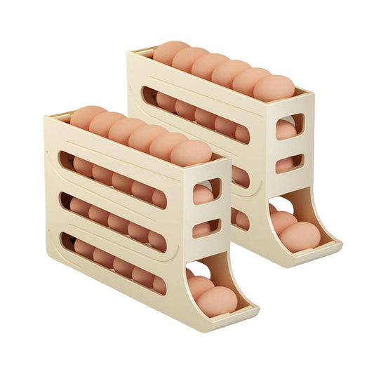 Egg Holder for Fridge - Auto Rolling Egg Organizer & Dispenser