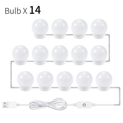 USB LED Vanity Mirror Light Bulbs with Touch Dimmer – Adjustable Brightness & Easy Installation for Makeup & Dressing Table