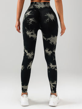 Tie-Dye Workout Seamless Leggings for Women – High Waist Gym Leggings Yoga Pants, Scrunch Butt Lifting Elastic Tights