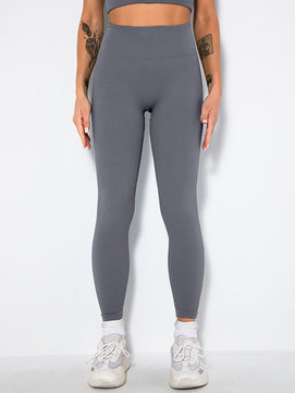 2-Pack Women's Seamless Ribbed Leggings – High-Waisted Slimming Yoga Pants for Fitness & Everyday Wear