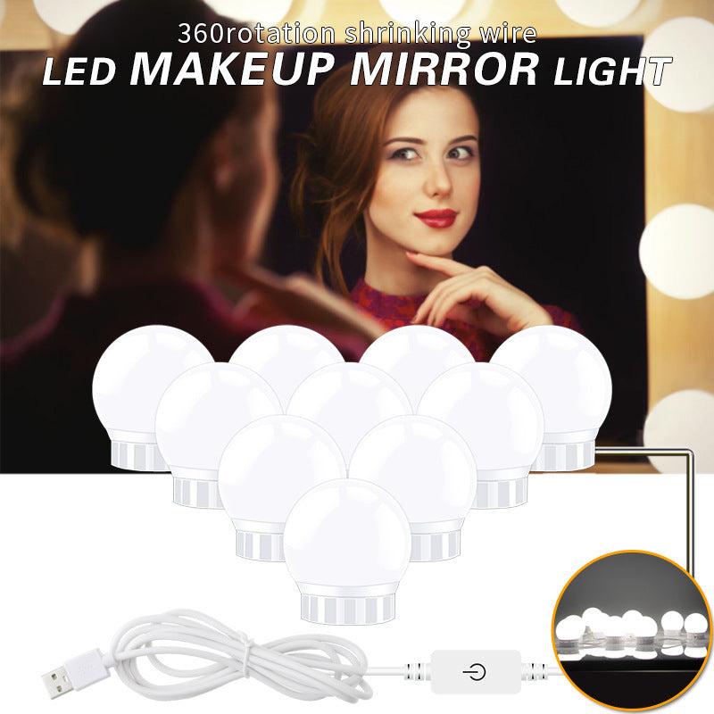 USB LED Vanity Mirror Light Bulbs with Touch Dimmer – Adjustable Brightness & Easy Installation for Makeup & Dressing Table