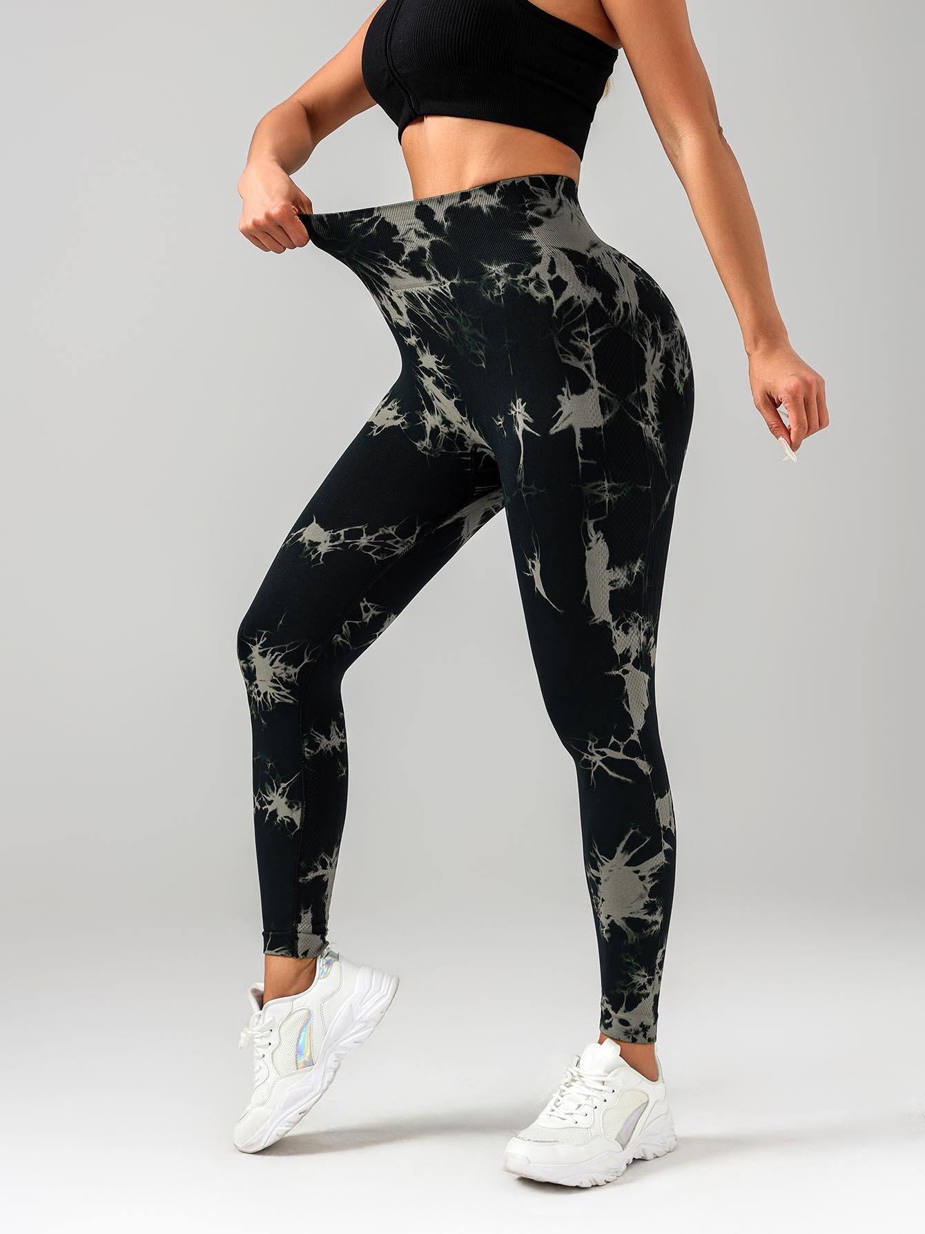 Tie-Dye Workout Seamless Leggings for Women – High Waist Gym Leggings Yoga Pants, Scrunch Butt Lifting Elastic Tights