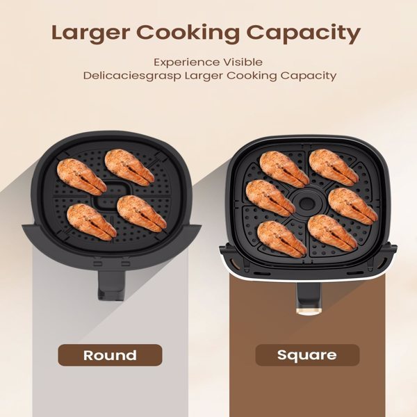 Air Fryer 5.3Qt – Observation Window, 7 Presets, Digital Touch Screen, Non-Stick & Dishwasher-Safe Basket