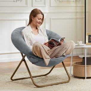 Comfortable Disc Chair – Stylish Faux Fur Seating for Bedroom & Living Room