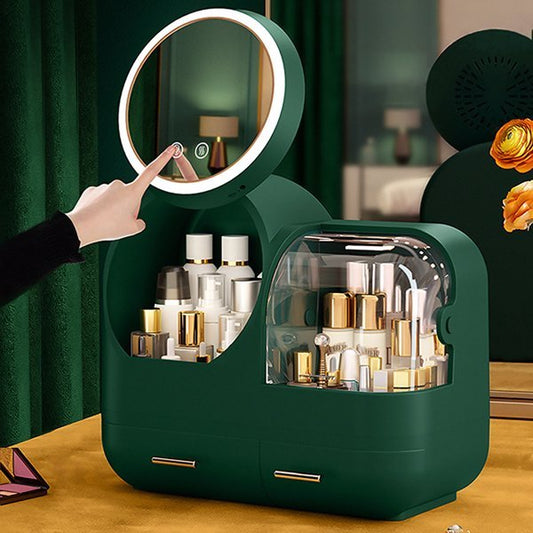 Makeup Case with LED Mirror – Elegant Storage Organizer for Cosmetics & Beauty Essentials