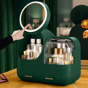 Makeup Case with LED Mirror – Elegant Storage Organizer for Cosmetics & Beauty Essentials