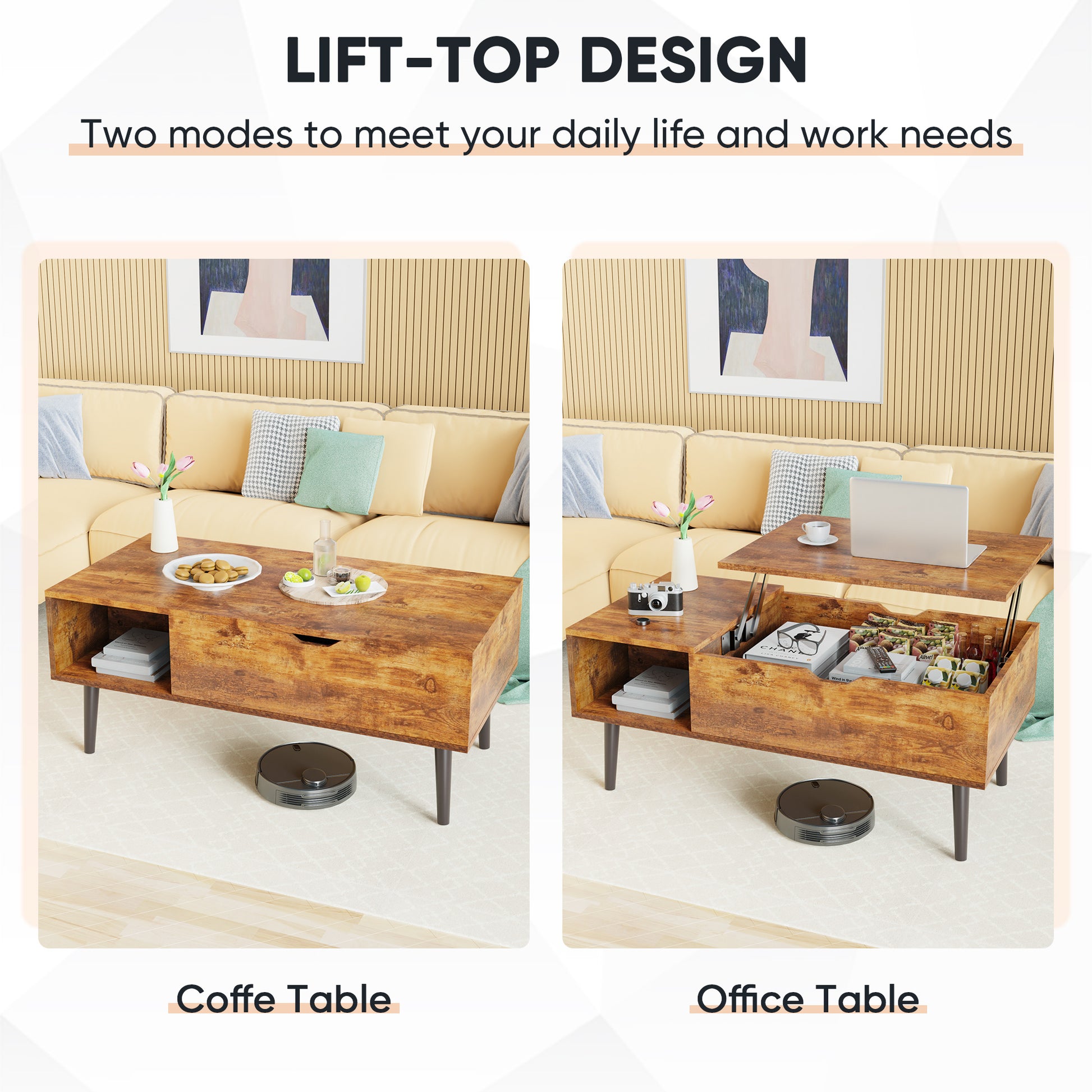 Modern Lift-Top Coffee Table – Stylish &amp; Functional Living Room Table