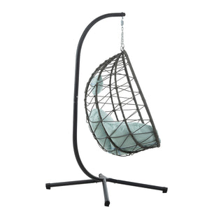 Egg Chair with Stand – Indoor & Outdoor Wicker Hanging Swing Chair