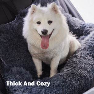 Dog Car Seat for Small, Medium, and Large Dogs – Travel Pet Booster Seat with Seat Belt, Washable Plush Safety Seat