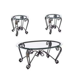 Tempered Glass Coffee Table Set of 3 – Modern Living Room Furniture