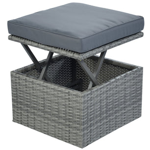 U STYLE Patio Furniture Set – Outdoor Daybed Sunbed with Retractable Canopy