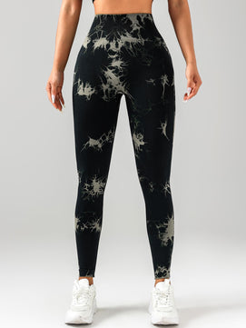 Tie-Dye Workout Seamless Leggings for Women – High Waist Gym Leggings Yoga Pants, Scrunch Butt Lifting Elastic Tights