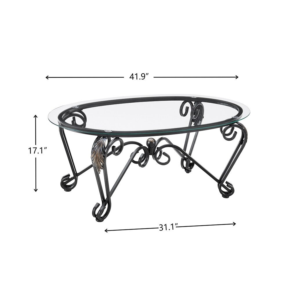 Tempered Glass Coffee Table Set of 3 – Modern Living Room Furniture