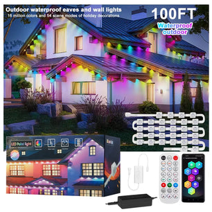 Permanent Outdoor Smart RGBIC Eaves LED Lights - Fairy String for Christmas & Holiday Decor