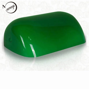 Retro Bankers Table Lamp - Green/Blue/Amber/White Glass Cover with Plug & Zipper Switch