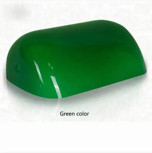 Retro Bankers Table Lamp - Green/Blue/Amber/White Glass Cover with Plug & Zipper Switch