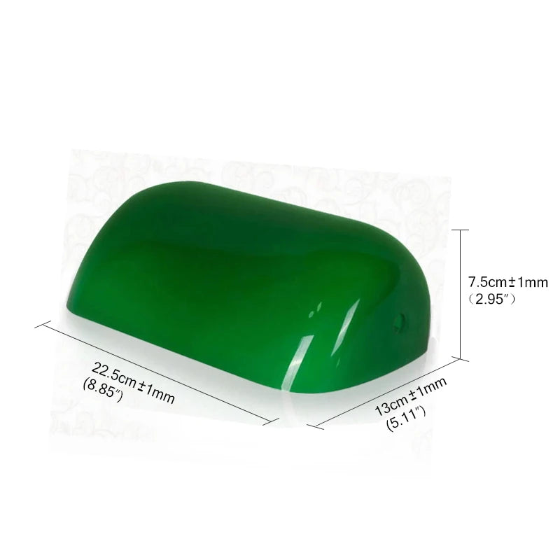 Retro Bankers Table Lamp - Green/Blue/Amber/White Glass Cover with Plug & Zipper Switch