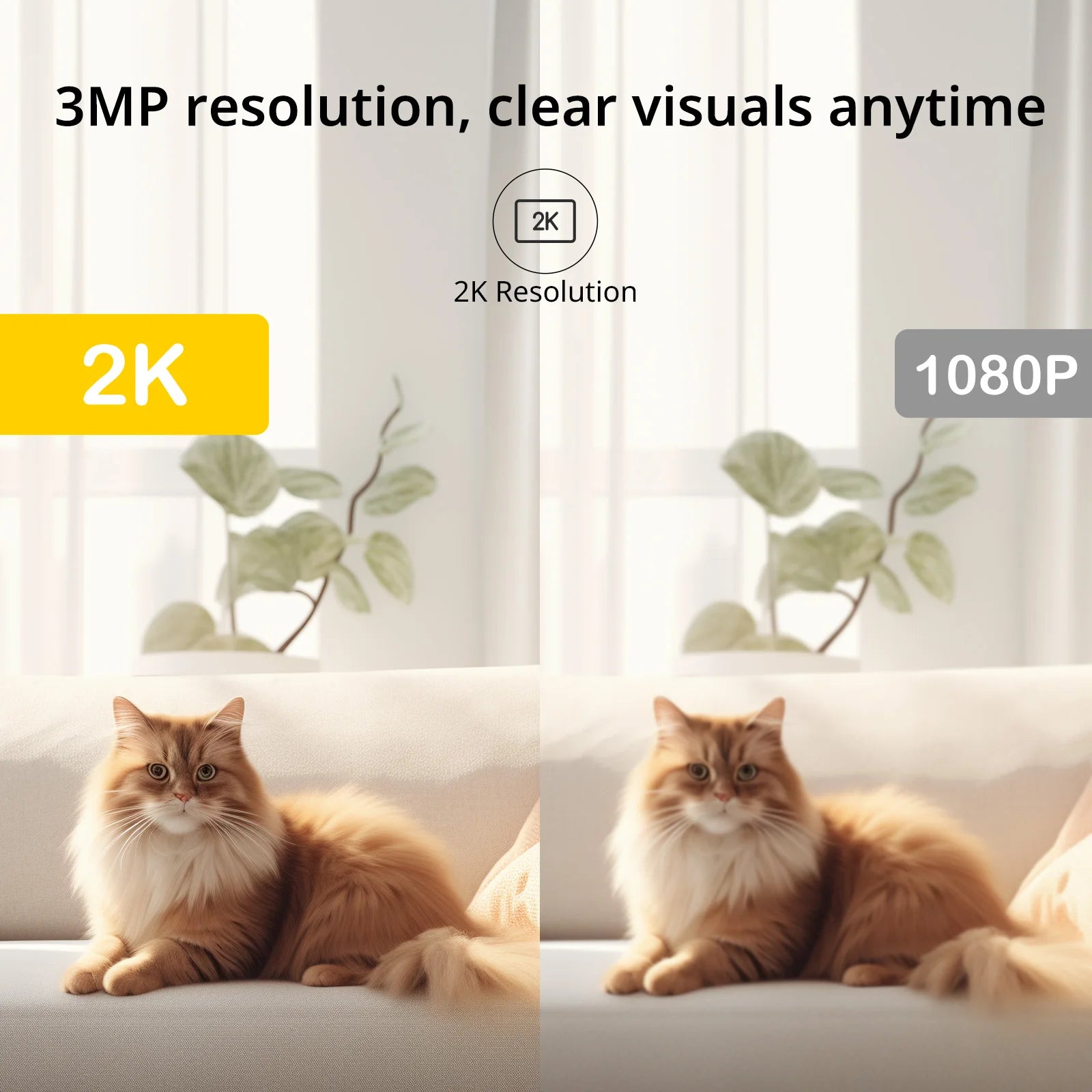 BoyKeep 3MP WiFi Indoor Security Camera with Motion Detection and Two-Way Audio