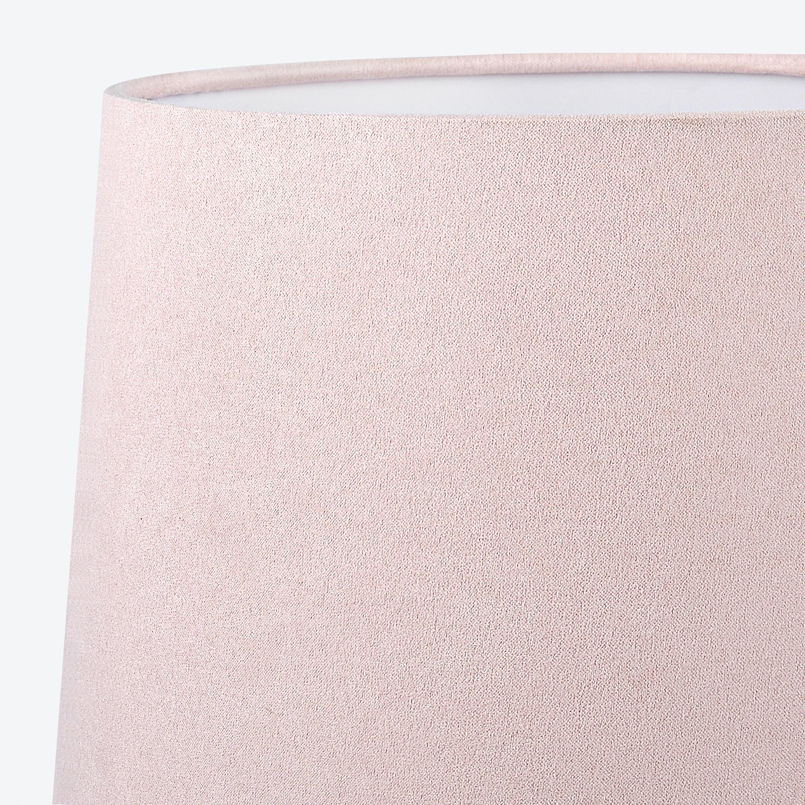 BHHShop hand-blown glass lamp with pink velvet shade in cozy decor