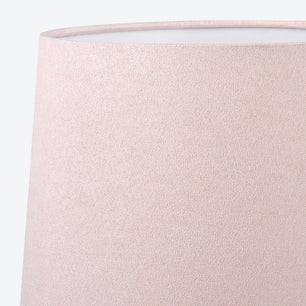 BHHShop hand-blown glass lamp with pink velvet shade in cozy decor