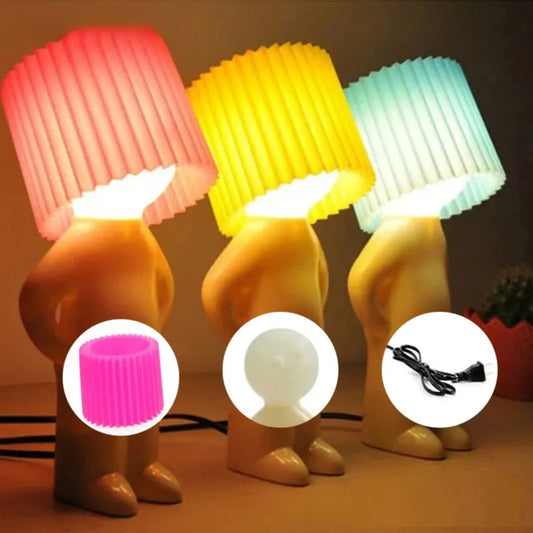 Cute Mr. P desk lamp from BHHShop in cozy bedroom decor