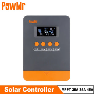 PowMr MPPT Solar Charge Controller 45A 35A 25A - 12V/24V LiFePO4 Battery Charger with 100VDC PV Input