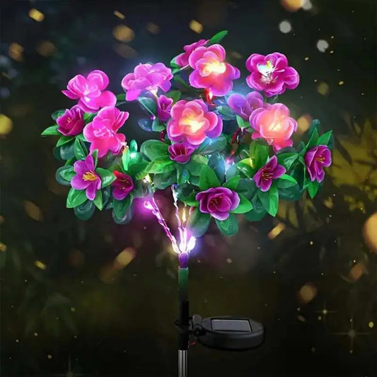 BHHShop Azalea Flower Solar Garden Light in yard decor