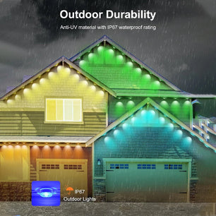 Permanent Outdoor Smart RGBIC Eaves LED Lights - Fairy String for Christmas & Holiday Decor