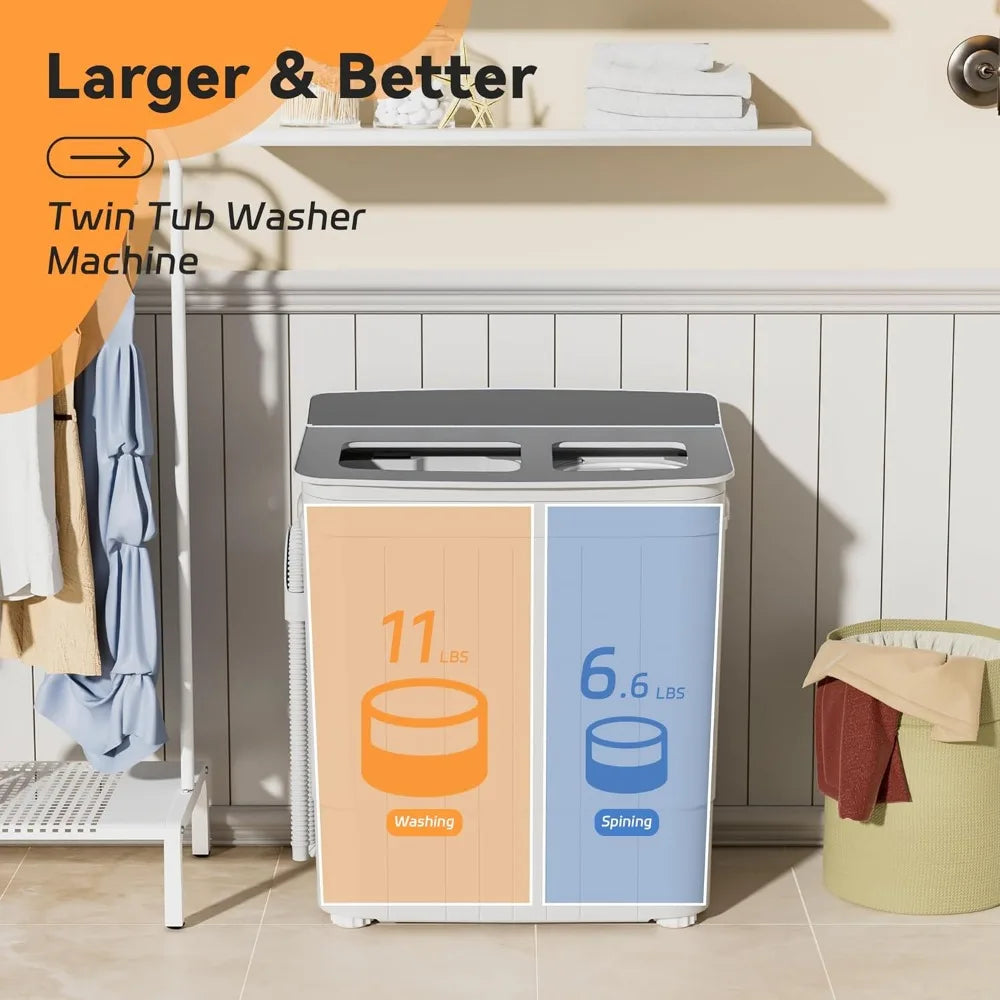 Nictemaw 17.6Lbs Twin Tub Portable Washing Machine for Apartments – BHHShop