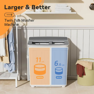 Nictemaw 17.6Lbs Twin Tub Portable Washing Machine for Apartments – BHHShop