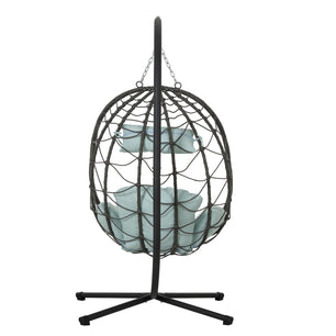 Egg Chair with Stand – Indoor & Outdoor Wicker Hanging Swing Chair
