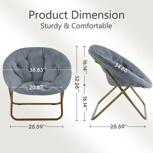 Comfortable Disc Chair – Stylish Faux Fur Seating for Bedroom & Living Room