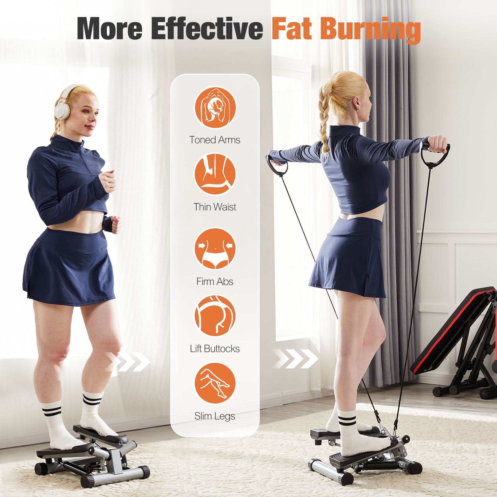 Mini Stepper with Resistance Bands – Compact, Effective, and Knee-Friendly Workout