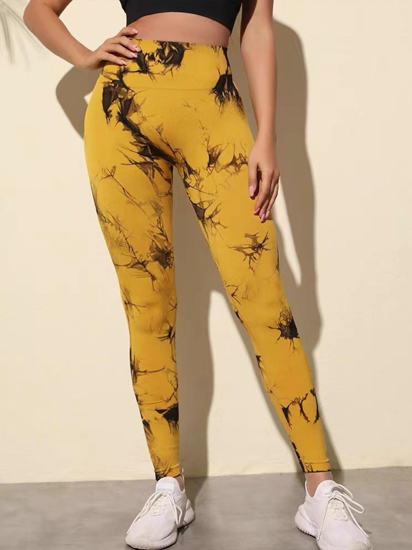 Tie-Dye Workout Seamless Leggings for Women – High Waist Gym Leggings Yoga Pants, Scrunch Butt Lifting Elastic Tights