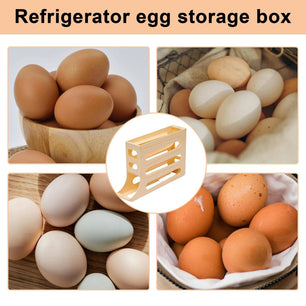 Egg Holder for Fridge - Auto Rolling Egg Organizer & Dispenser