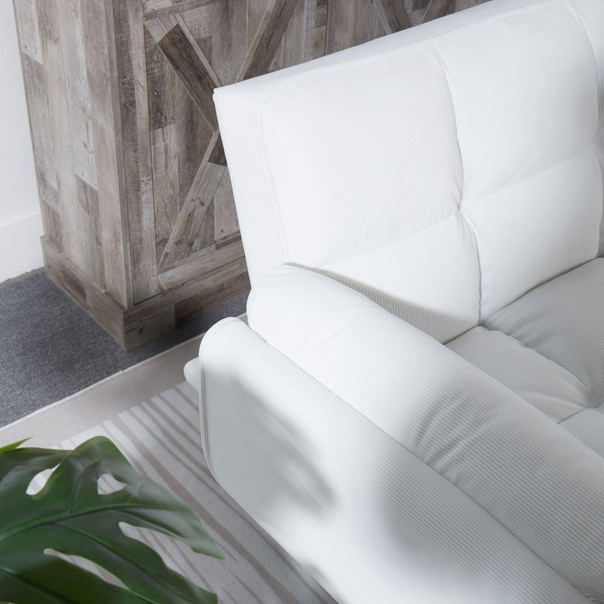 2064 Corduroy Sofa & Sofa Bed – White