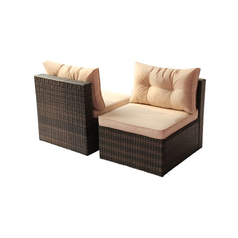 7-Piece PE Rattan Patio Furniture Set – Sectional Garden Corner Sofa Set