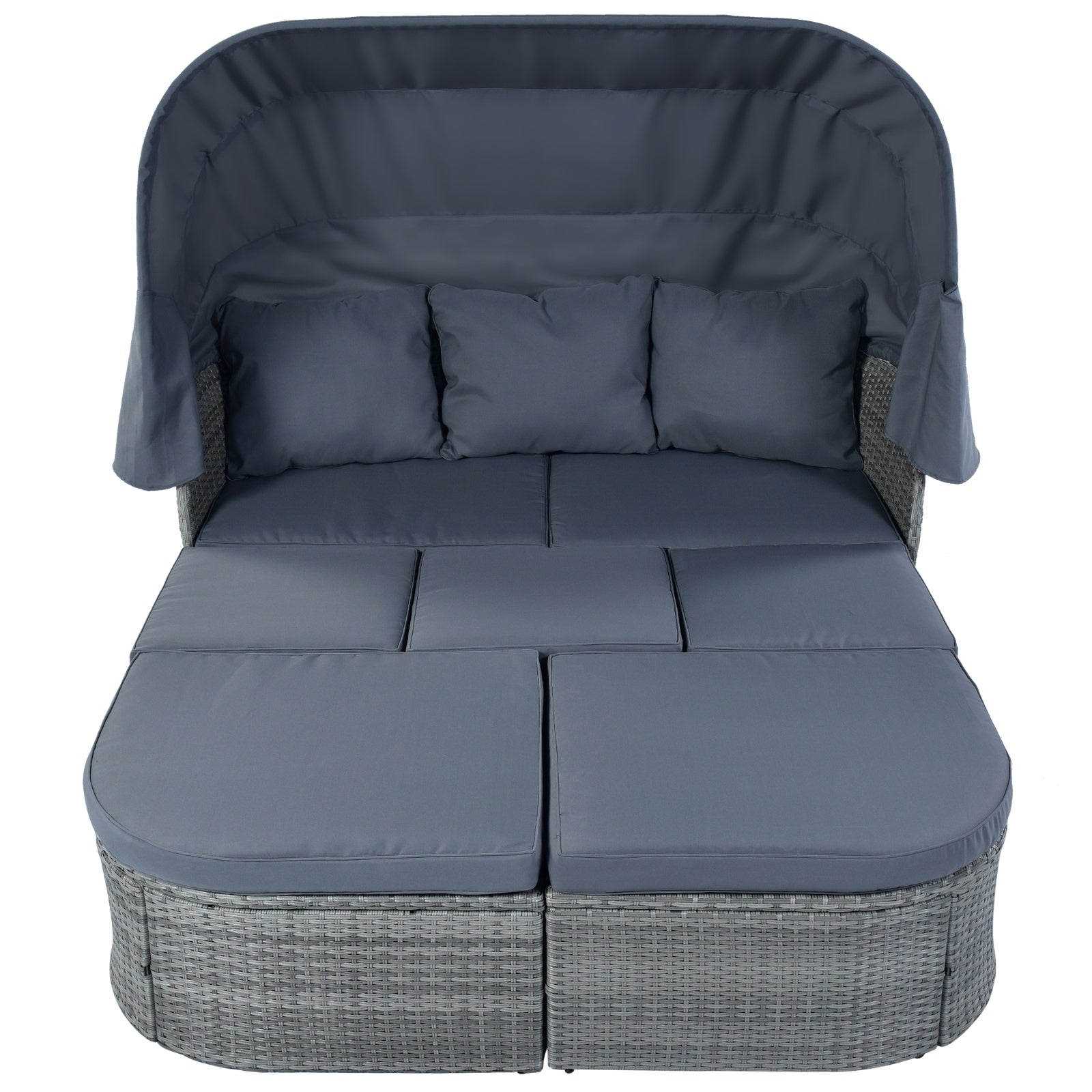 U STYLE Patio Furniture Set – Outdoor Daybed Sunbed with Retractable Canopy