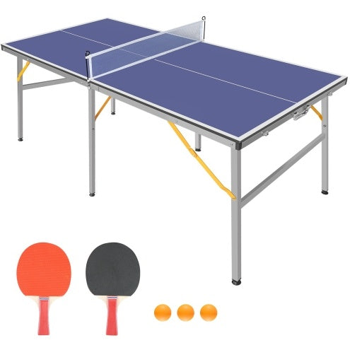 6ft Mid-Size Table Tennis Table – Foldable & Portable Ping Pong Table Set