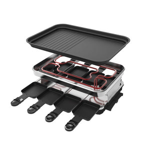 Raclette Grill for 8 People – Non-Stick, 1500W with Adjustable Temperature