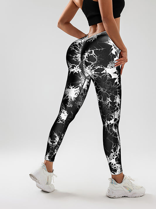 Tie-Dye Slimming Yoga Leggings – Butt Lifting High-Stretch Casual Fitness Yoga Pants, Women's Activewear